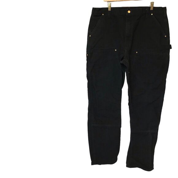 Vintage Carhartt B01-BLK Pants Size 40x34 Double Knee Loose Original Fit (38x32) - Picture 1 of 12